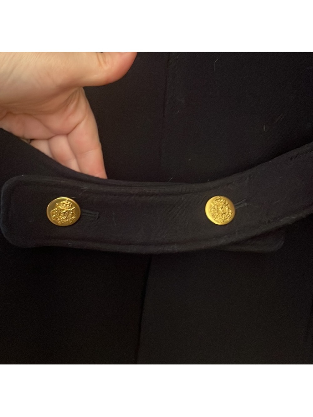 J. Crew Navy Double-Breasted Peacoat with Gold Buttons - Picture 3 of 4